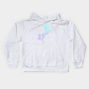 Pastel Blue Purple Ombre Faux Glitter Unicorn Kids Hoodie